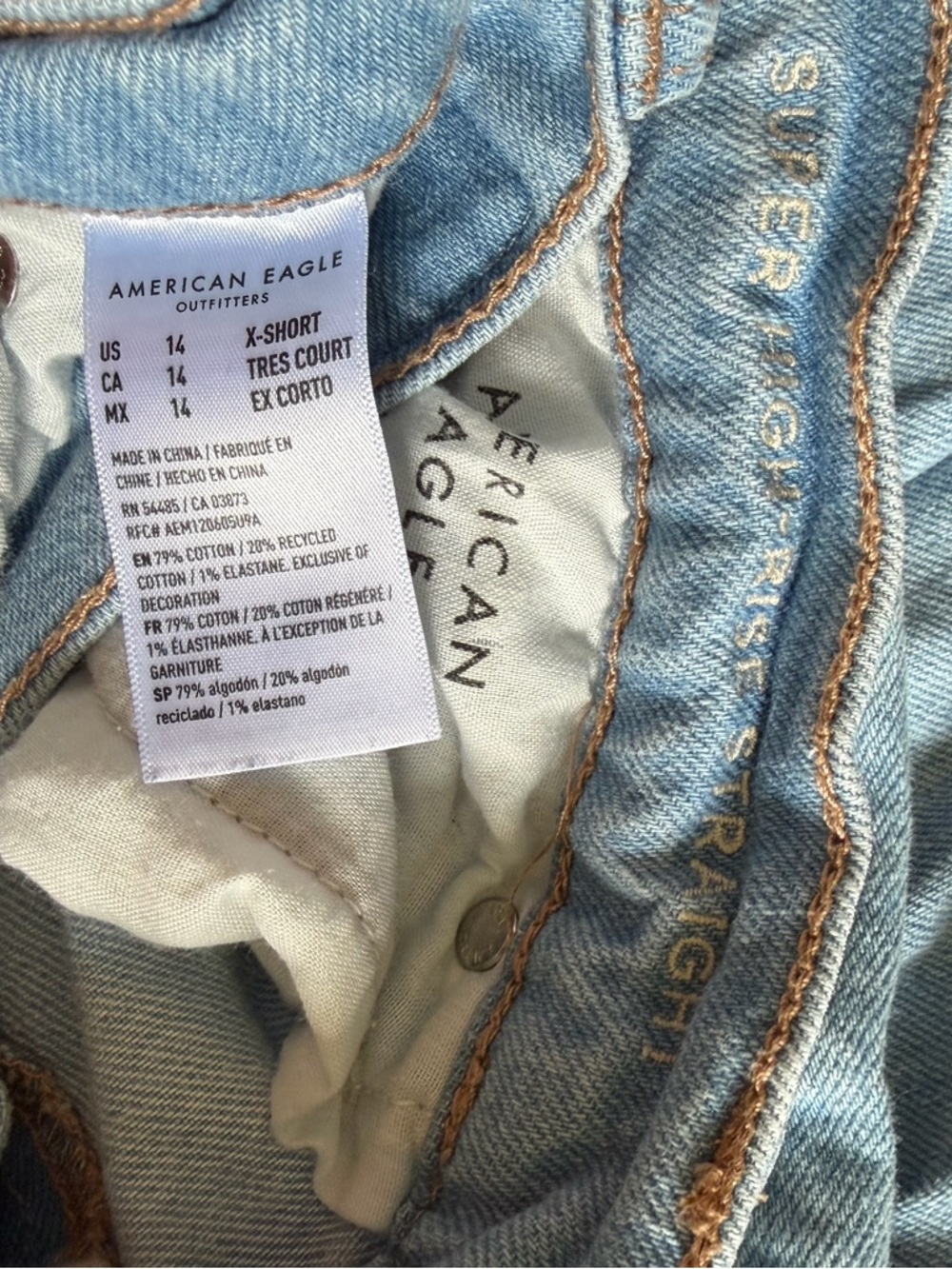 American Eagle Light Wash Denim - Light Blue